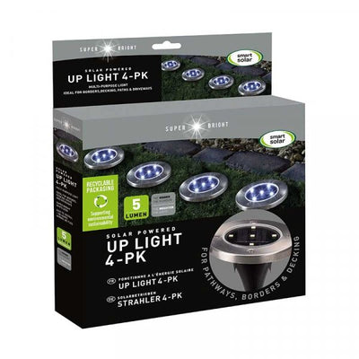 Up Light Solar Powered 5 Lumen - 4 Pack