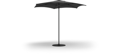 Halo 260cm Hexagonal Push-Up Parasol (Meteor / Grey Fabric) with 50kg Round Base Weight