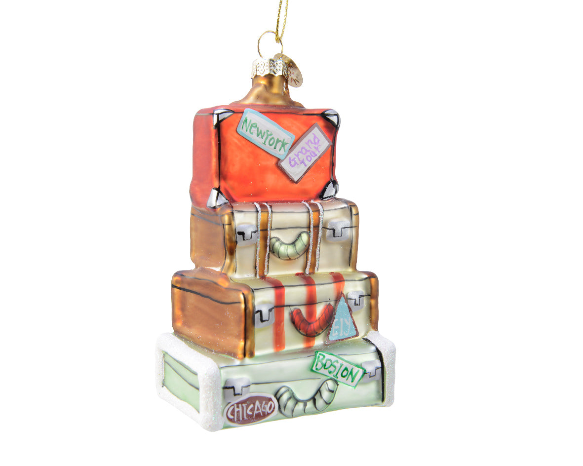 Suitcase Glass Silver Inside with Shiny Color