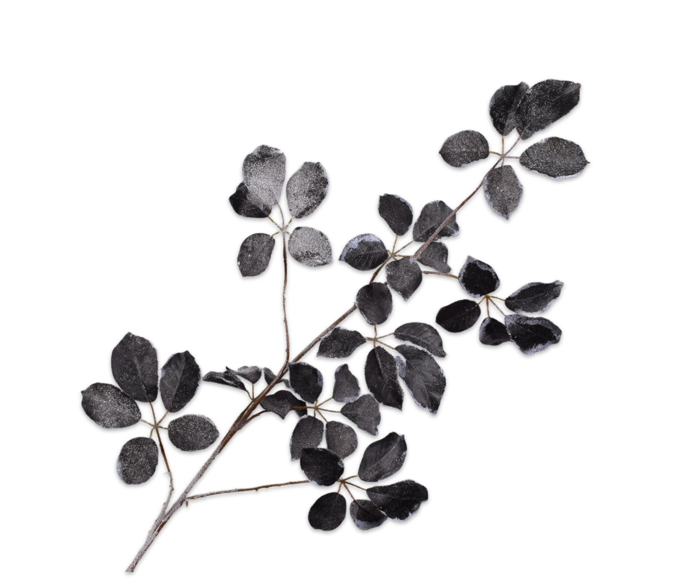 Leaf Spray With Snow - Black 124cm