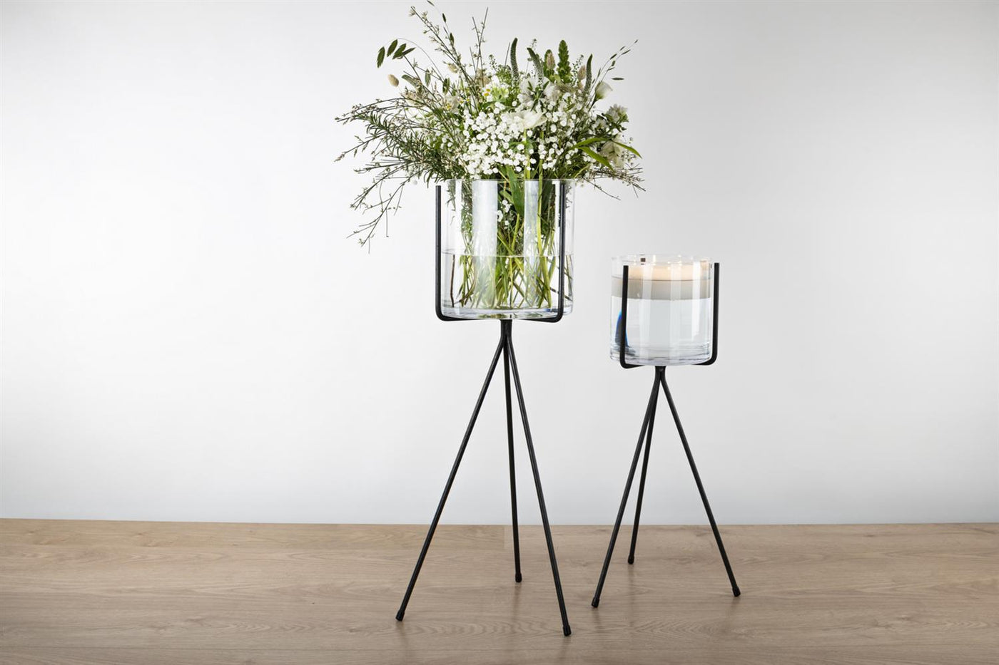 Cilindri - Glass Vase & Iron Holder