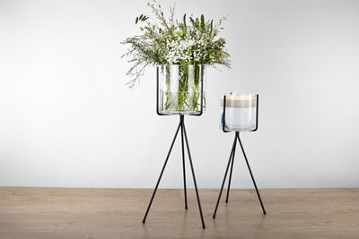 Cilindri - Glass Vase & Iron Holder