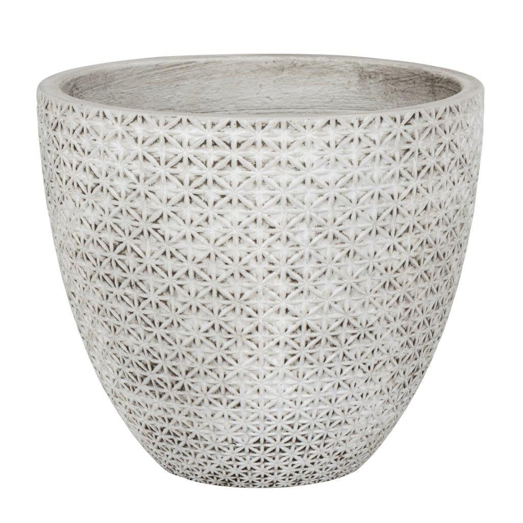 Nashville 02AZ Round Planter (Antique White) - 44cm Dia