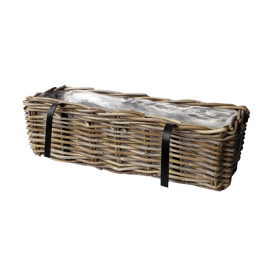 Balcony Planter Rattan Grey 60cm