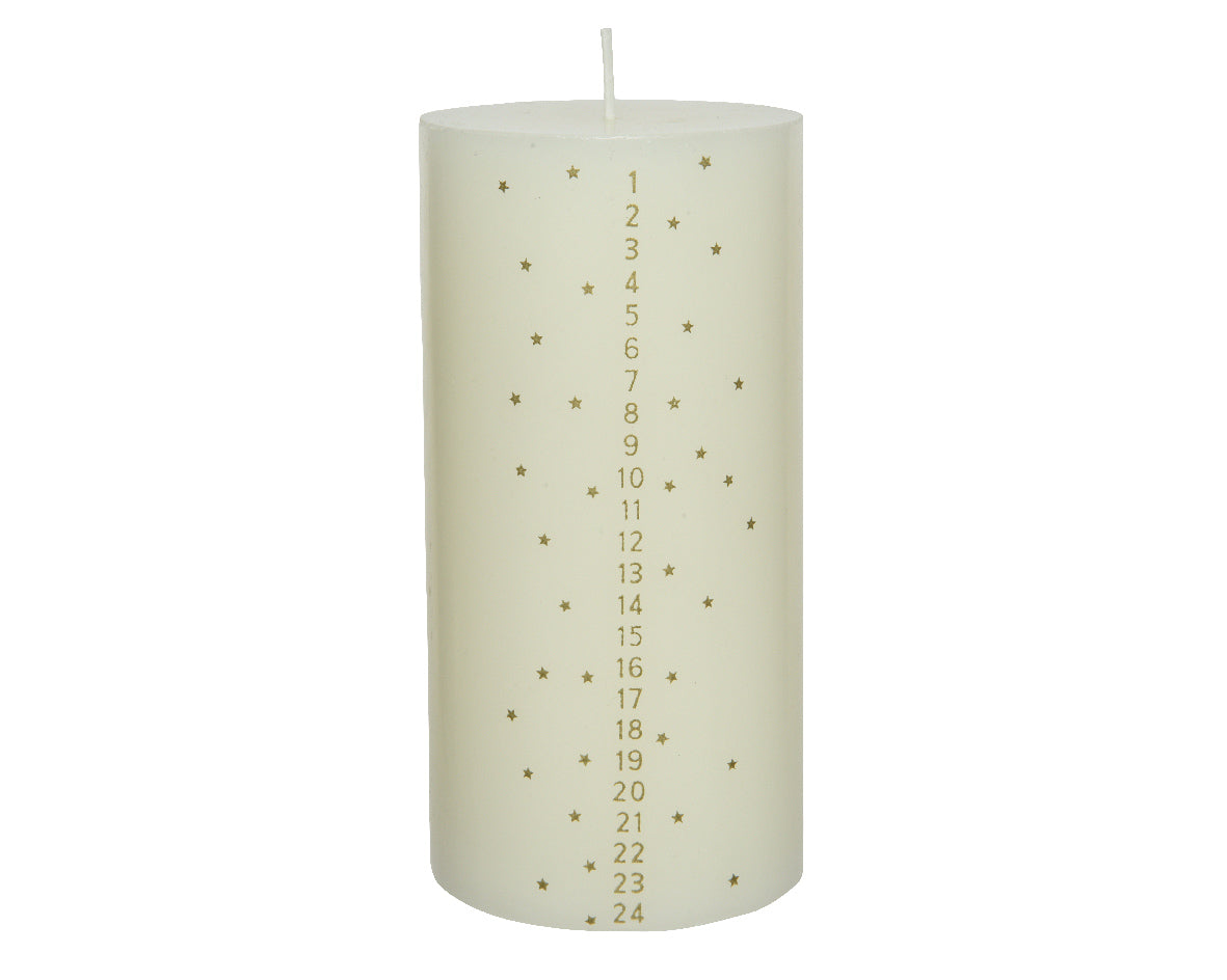 Advent Pillar Candle - Creme White