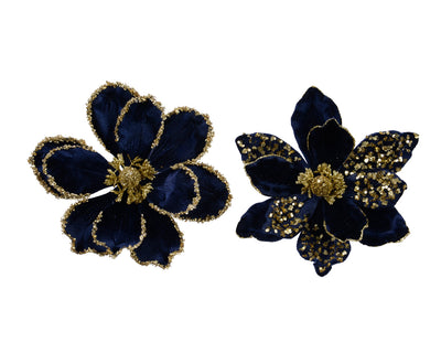Magnolia Velvet on Clip - Night blue