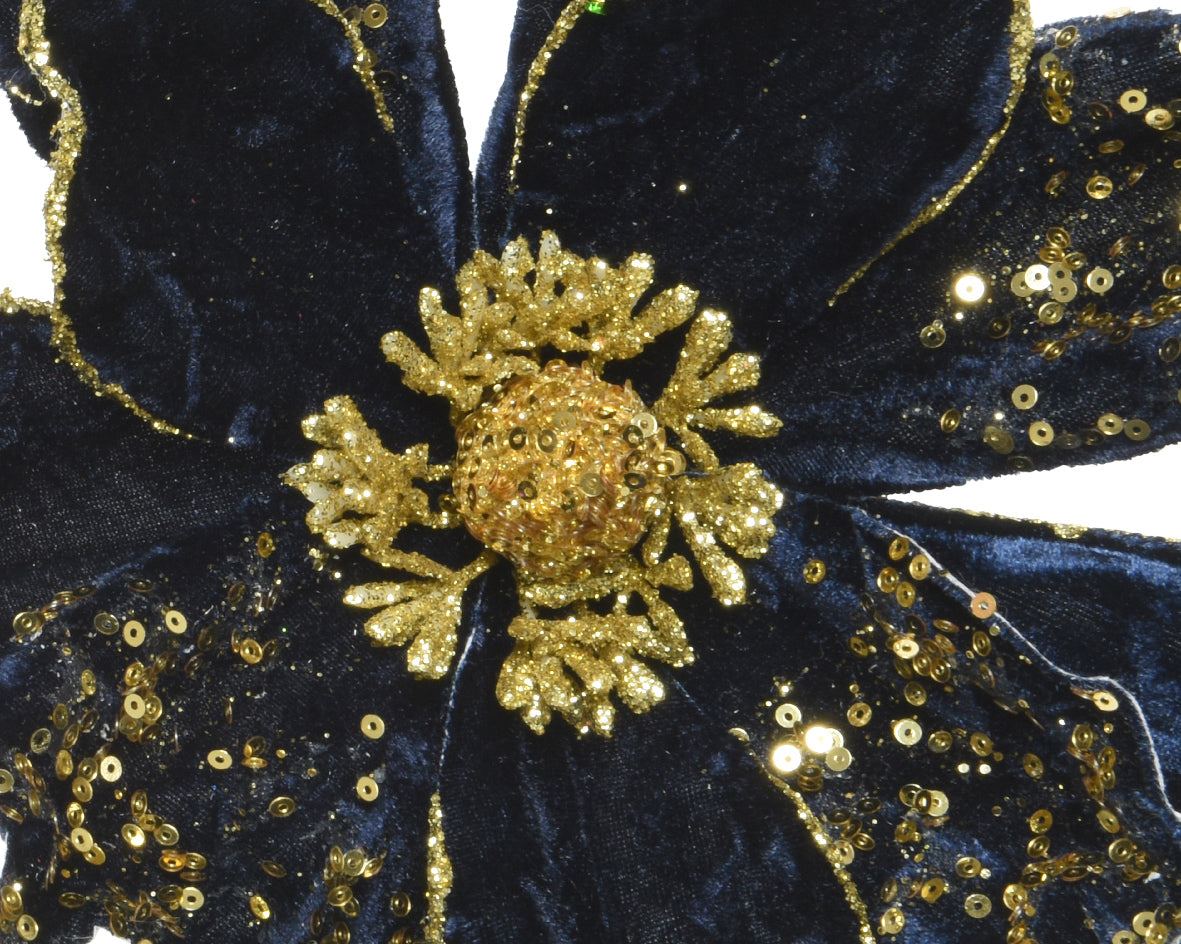 Magnolia Velvet on Clip - Night blue