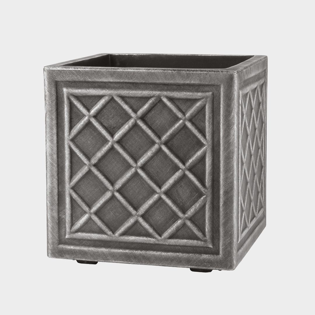 32cm Sq.Lead Effect Planter - Pewter - 32x32cm