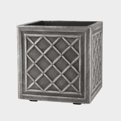 32cm Sq.Lead Effect Planter - Pewter - 32x32cm
