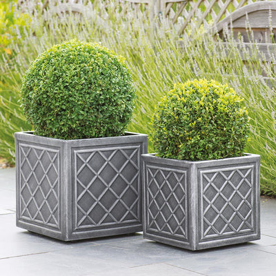 32cm Sq.Lead Effect Planter - Pewter - 32x32cm