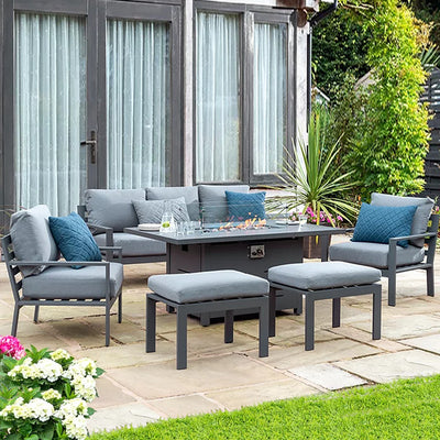 Titchwell - Lounge Set with Firepit Table (Grey)