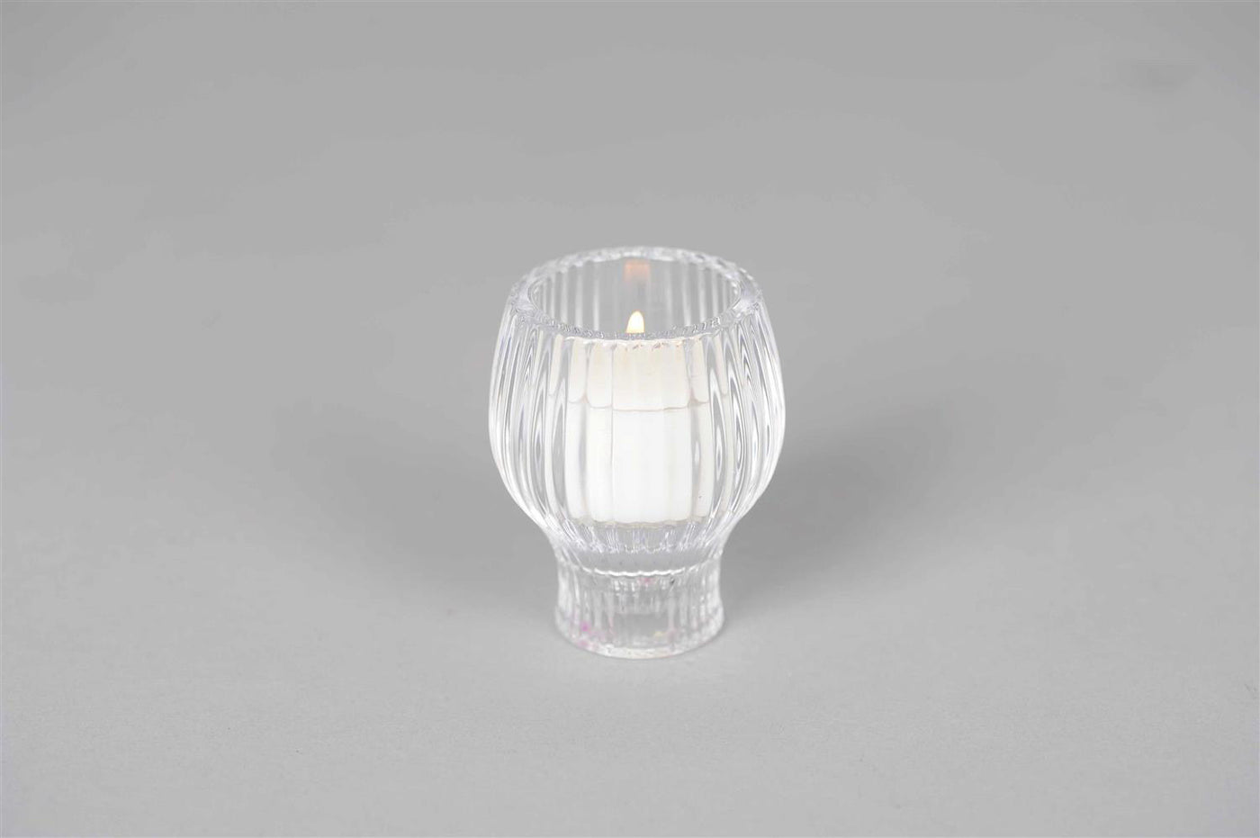 Ruffles - Glass T-Light & Taper Holder - Ø6.5xH8cm