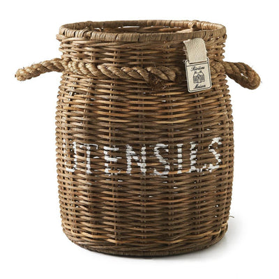 Rustic Rattan Utensils Pot (RM)