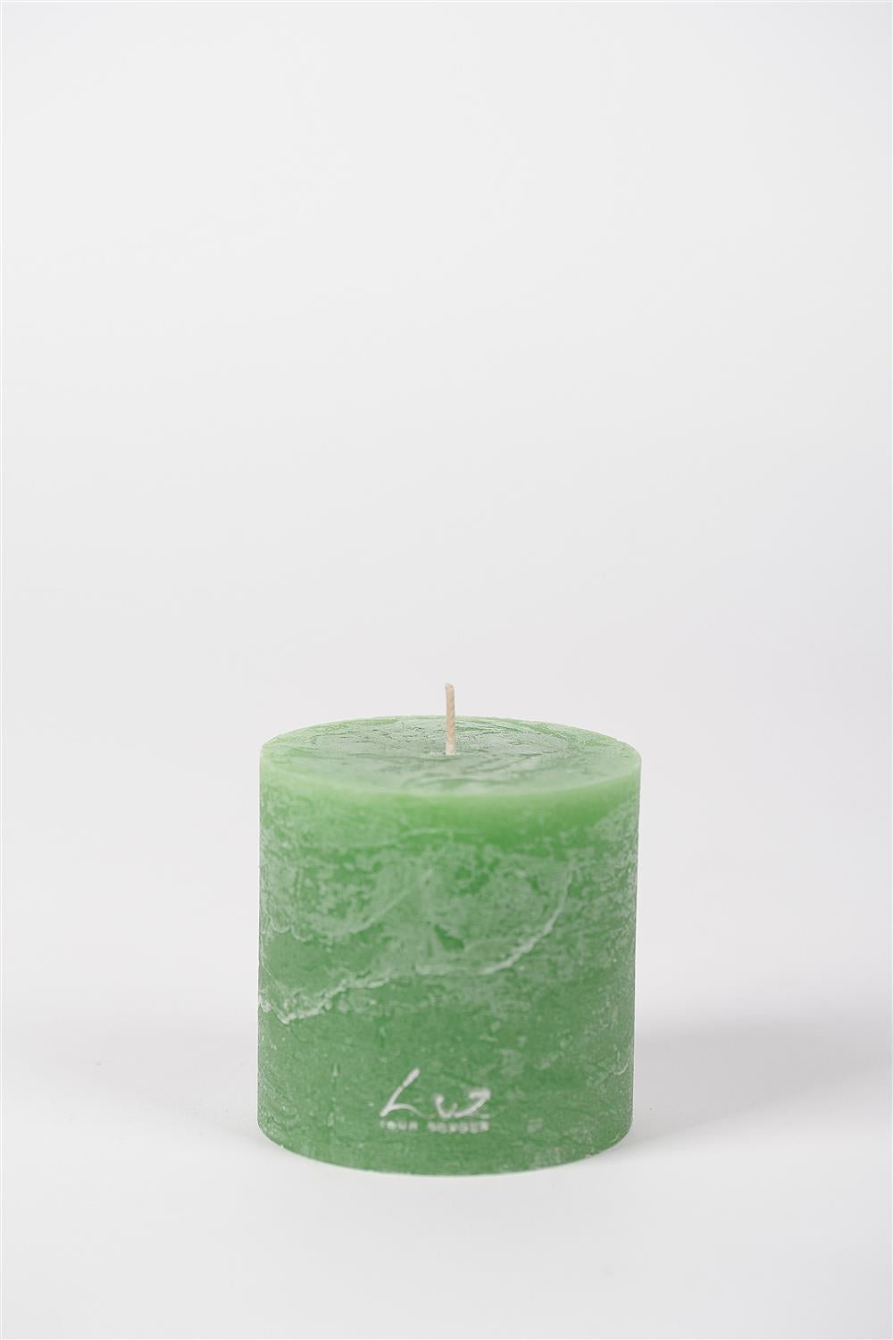 Rustic Candle - Luz Your Senses - Ø9xH9cm - Shamrock Green