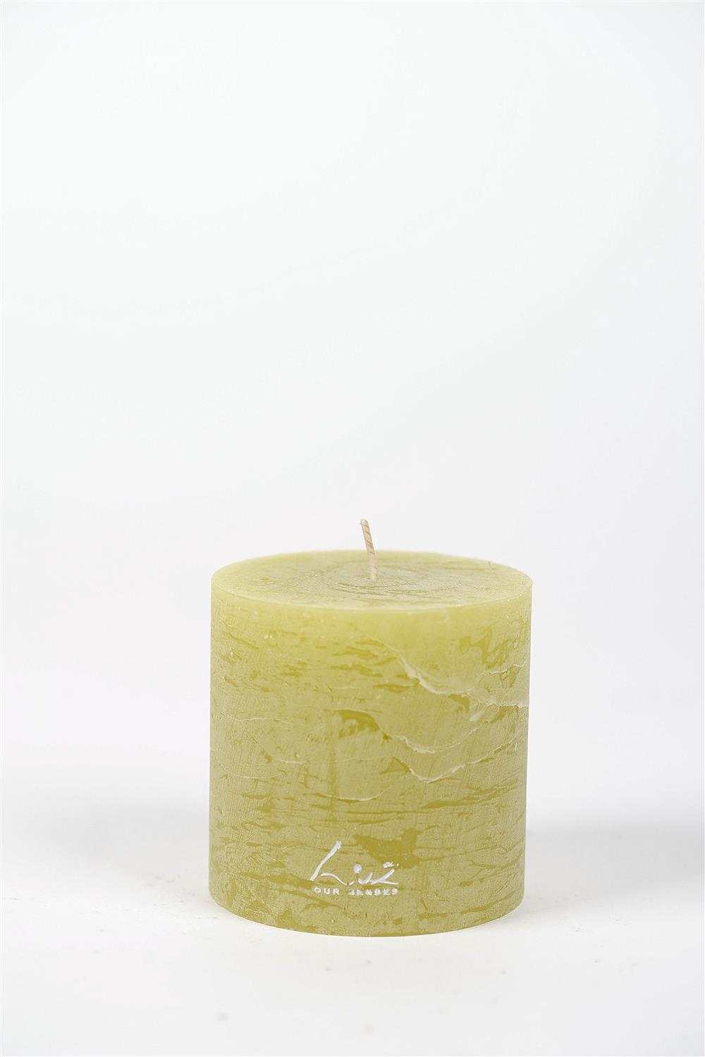 Luz Your Senses - Rustic Candle - Ø9xH9cm - Yellow Kiwi