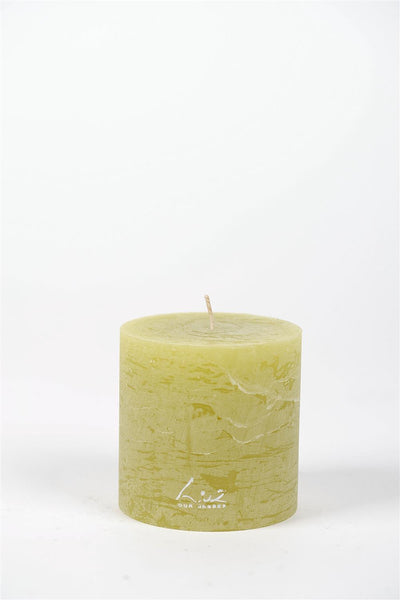 Luz Your Senses - Rustic Candle - Ø9xH9cm - Yellow Kiwi