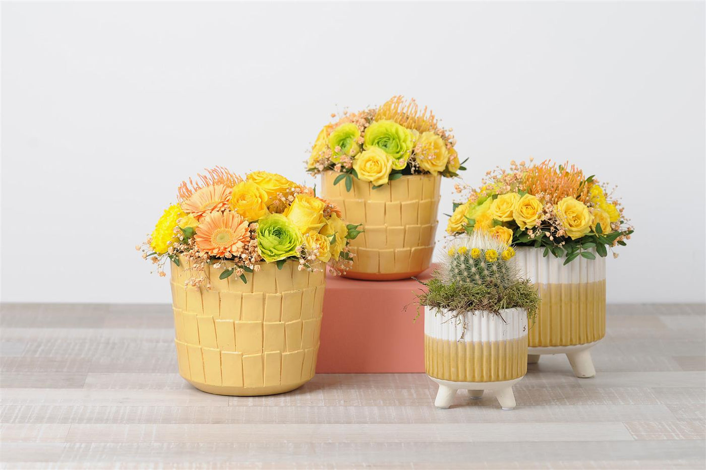 Tri-Tone Honey Sunset - Ceramic Flowerpot - Small