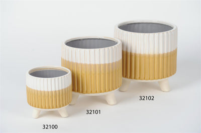 Tri-Tone Honey Sunset - Ceramic Flowerpot - Large