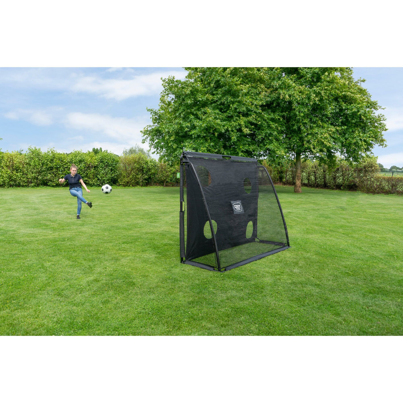 EXIT Coppa Steel Football Goal, 220x170cm (Black)