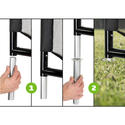 EXIT Coppa Steel Football Goal, 220x170cm (Black)