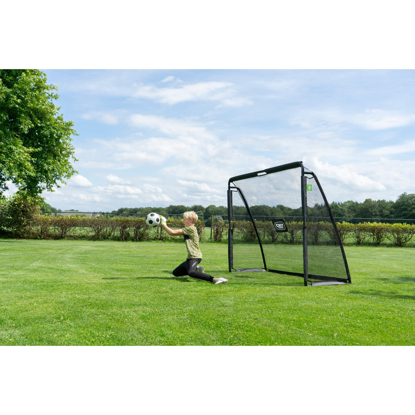 EXIT Coppa Steel Football Goal, 220x170cm (Black)