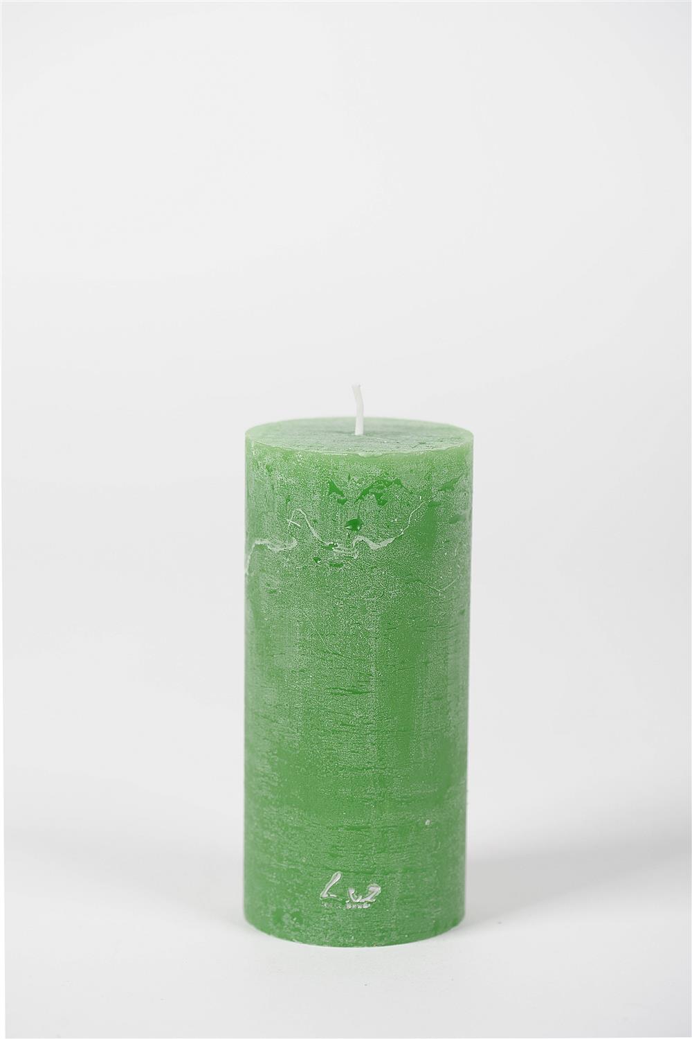 Rustic Candle - Luz Your Senses - Ø7xH15cm - Shamrock Green