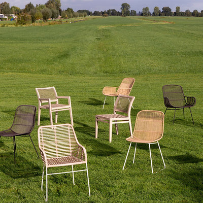 Hartford Outdoor Dining Armchair, natural/stone white