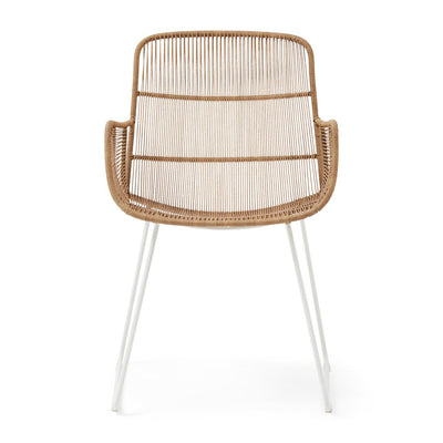 Hartford Outdoor Dining Armchair, natural/stone white