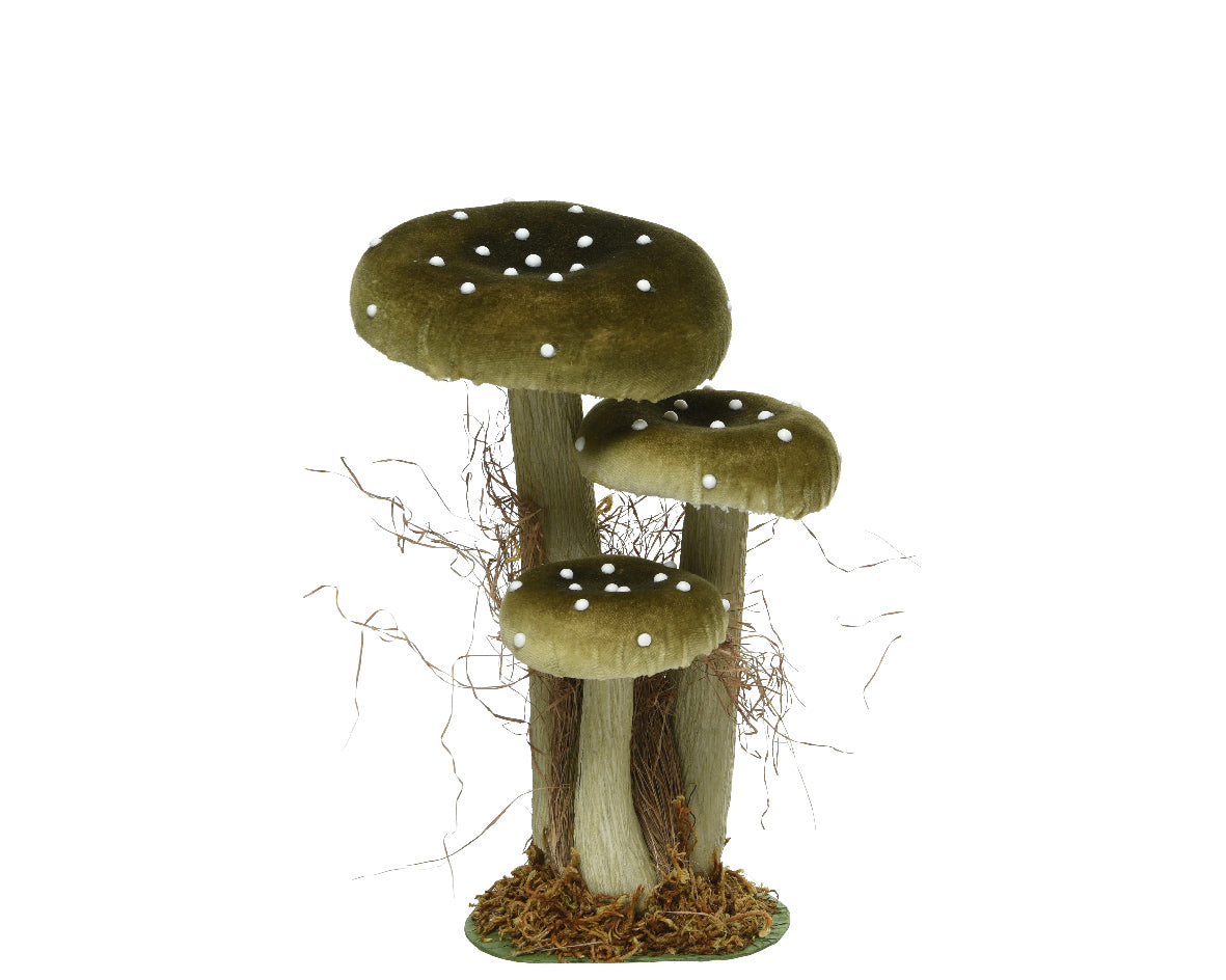 Mushroom with Grass - Mustard / Brown / Green