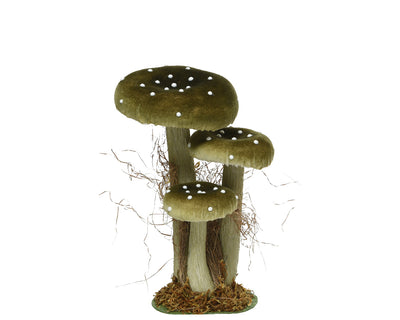 Mushroom with Grass - Mustard / Brown / Green