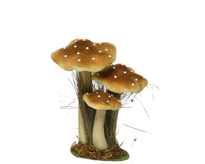 Mushroom with Grass - Mustard / Brown / Green