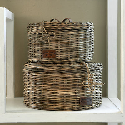 Rustic Rattan Box Round S