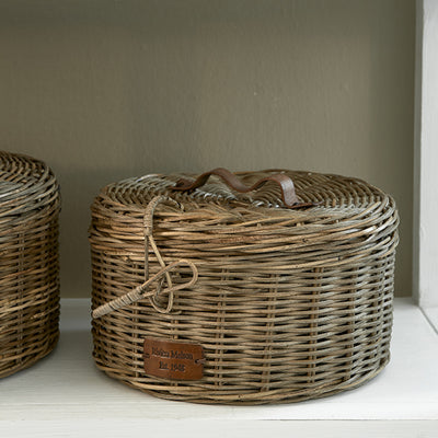 Rustic Rattan Box Round S