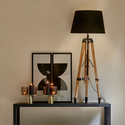 Classic Natural Linen Lampshade all black 42x55