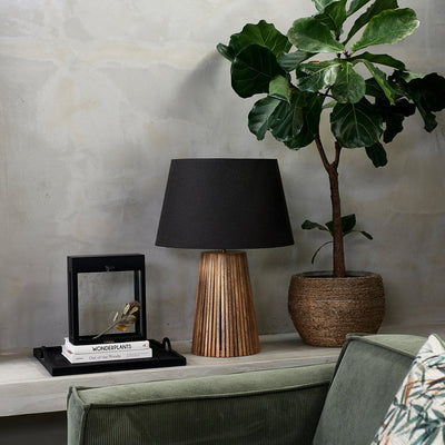 Classic Natural Linen Lampshade Black 42x55 (RM)
