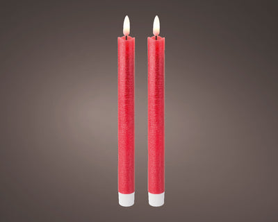 Wax Candle Wick, 1 Light - Battery Operated - Christmas Red / Warm White