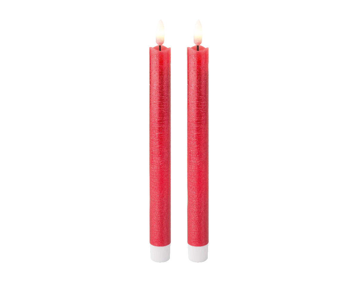 Wax Candle Wick, 1 Light - Battery Operated - Christmas Red / Warm White