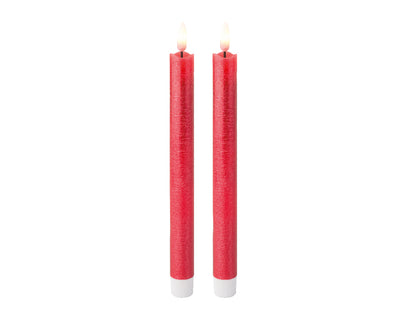 Wax Candle Wick, 1 Light - Battery Operated - Christmas Red / Warm White