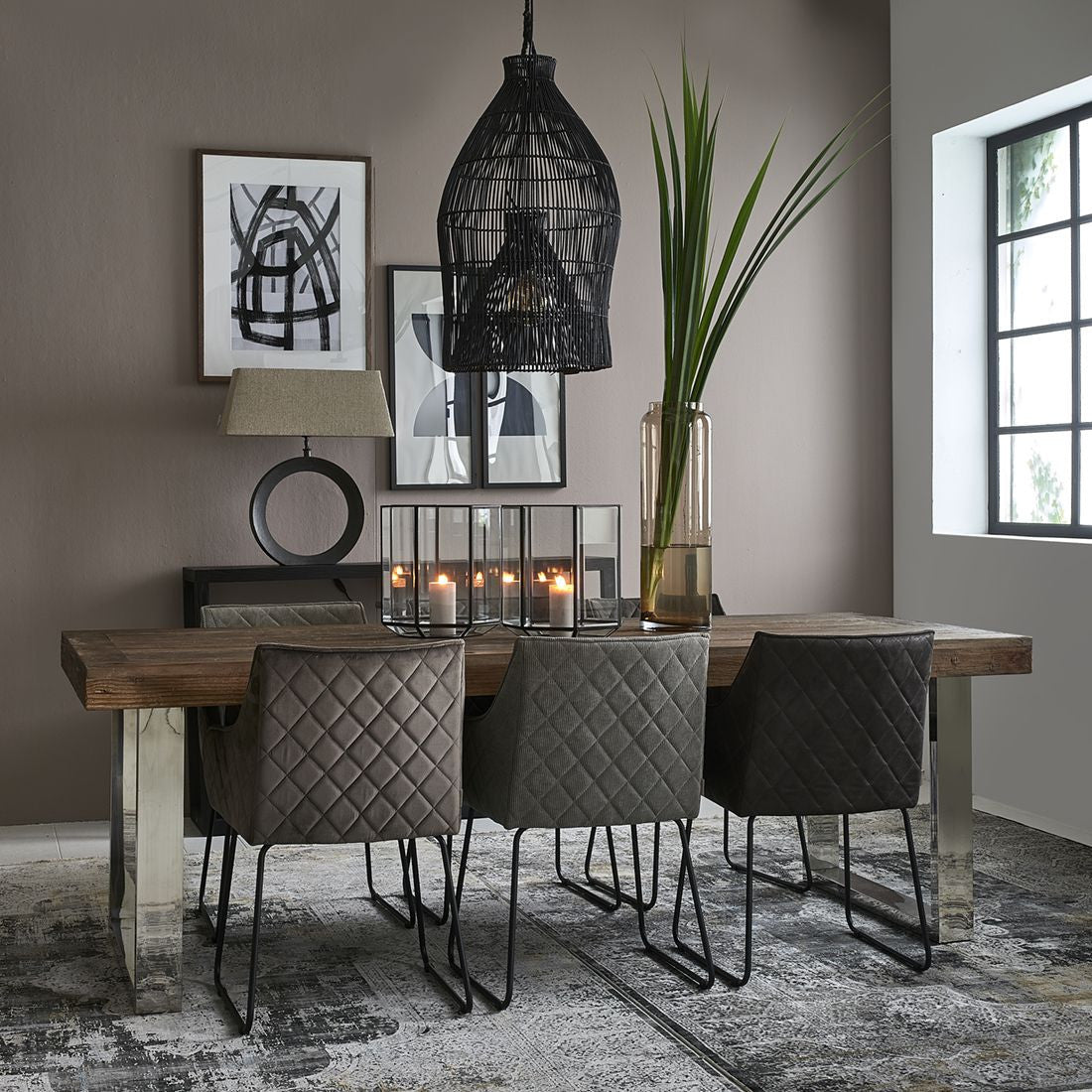 Rustic Rattan Fishing Basket Hanging Lamp