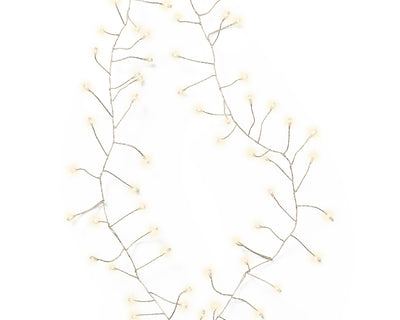 Compact Lights Steady, 100 Lights - Battery Operated - Warm White / Silver