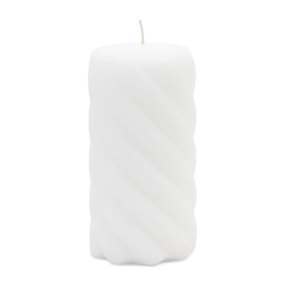 Twisted Pillar Candle off-white 8x15