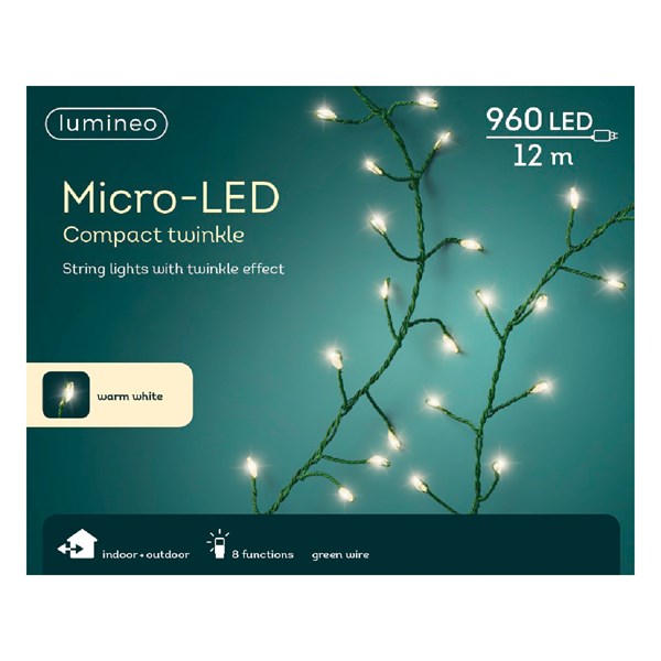 Compact Twinkle, 960 Lights - Indoor/Outdoor - Warm White
