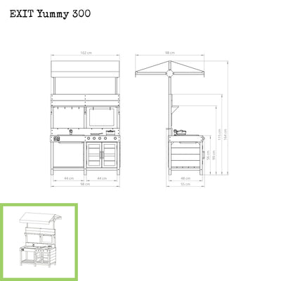 EXIT Yummy 300 Wooden Outdoor Kitchen (Natural)
