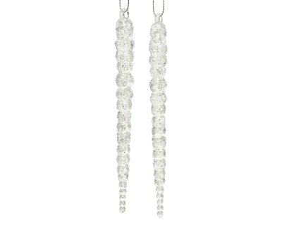 Icicle with Glitter - Transparent / Silver