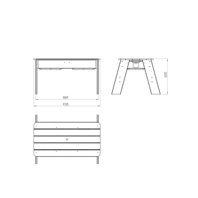 EXIT Aksent Sand & Water Table with Parasol and Gardening Tools
