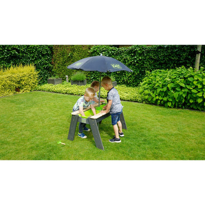 EXIT Aksent Sand & Water Table with Parasol and Gardening Tools