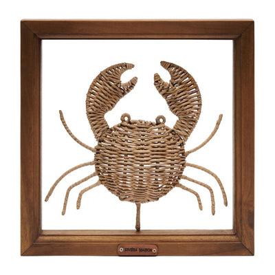 Rustic Rattan Crab Wall Deco