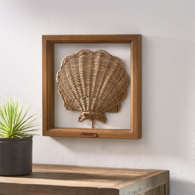 Rustic Rattan Shell Wall Deco