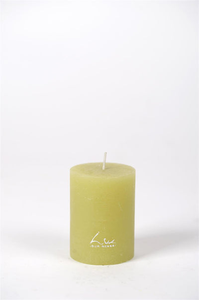 Rustic Candle - Luz Your Senses - Ø6xH8cm - Yellow Kiwi
