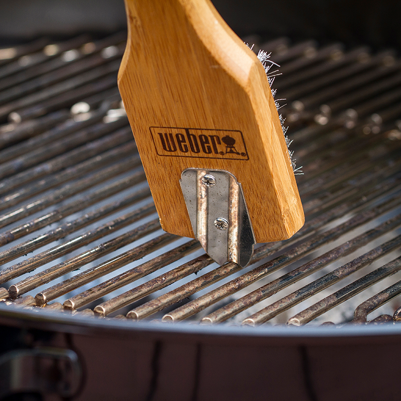 Grill Brush - Bamboo Handle, 46 Cm, Stainless Steel Bristles